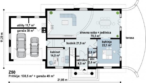 projekat-kuce-s-potkrovljem-garazom-z50-3