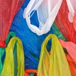 Selection of plain plastic shopping carrier bags